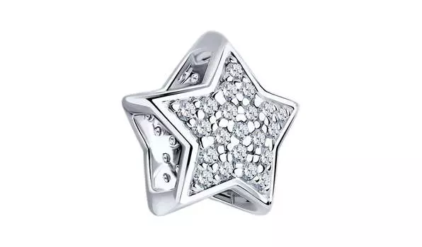 Подвеска-бегунок серебряная Sokolov «Звезда» с фианитами