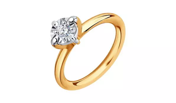 Подвеска-бегунок золотая Sokolov «Кольцо» с бриллиантом