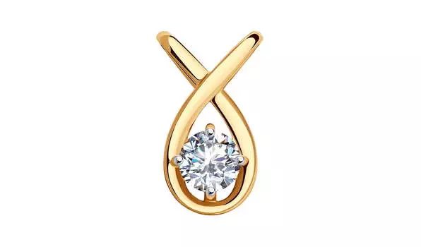 Подвеска-бегунок золотая Sokolov с фианитом