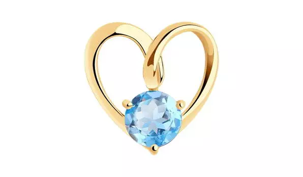 Подвеска-бегунок золотая Sokolov с топазом