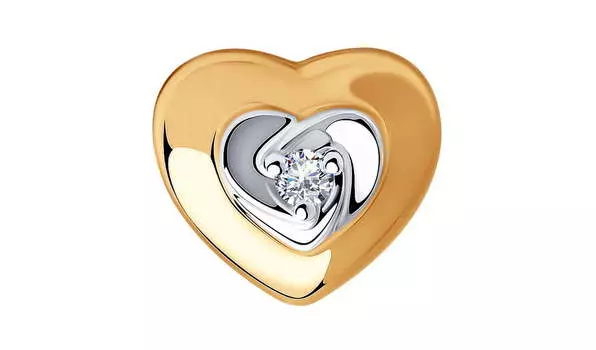 Подвеска-бегунок золотая Sokolov «Сердце» с бриллиантом