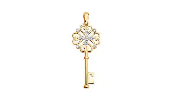 Подвеска серебряная Sokolov «Ключ» с фианитами