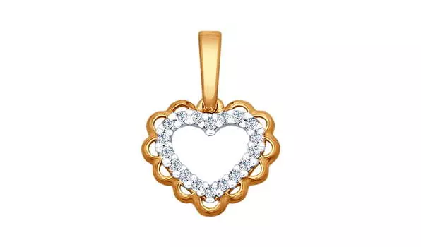 Подвеска серебряная Sokolov «Сердечко» с фианитами