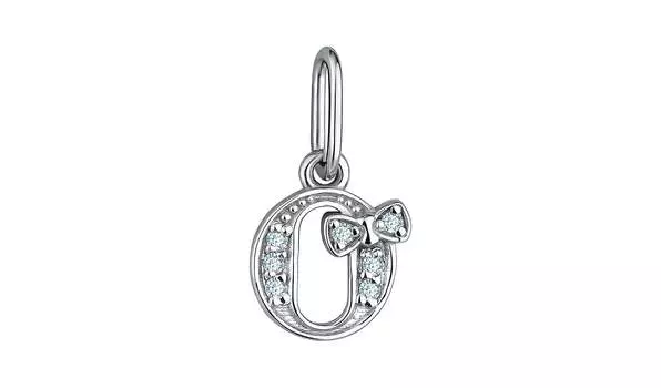 Подвеска серебряная Талант «Буква О» с фианитами