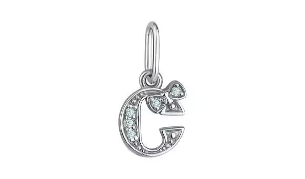 Подвеска серебряная Талант «Буква С» с фианитами