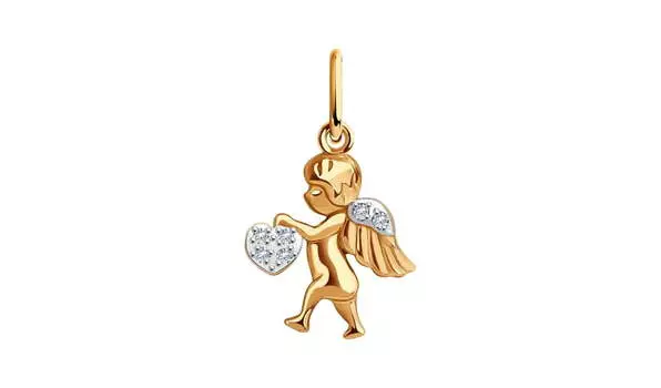 Подвеска золотая Sokolov «Купидон» с фианитами