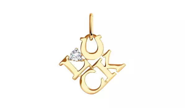 Подвеска золотая Sokolov «Luck / Удача» с фианитом