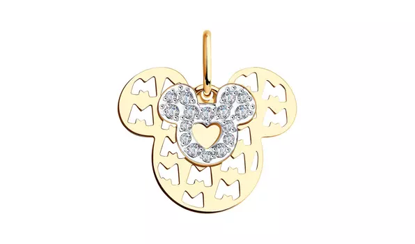 Подвеска золотая Sokolov «Микки» с фианитами