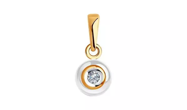 Подвеска золотая Sokolov с бриллиантом и керамикой