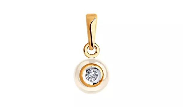 Подвеска золотая Sokolov с бриллиантом и керамикой