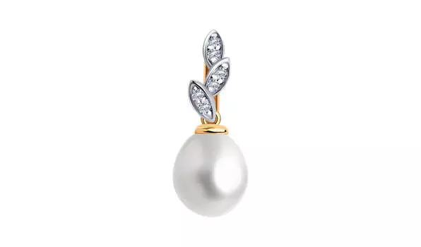 Подвеска золотая Sokolov с жемчугом и фианитами