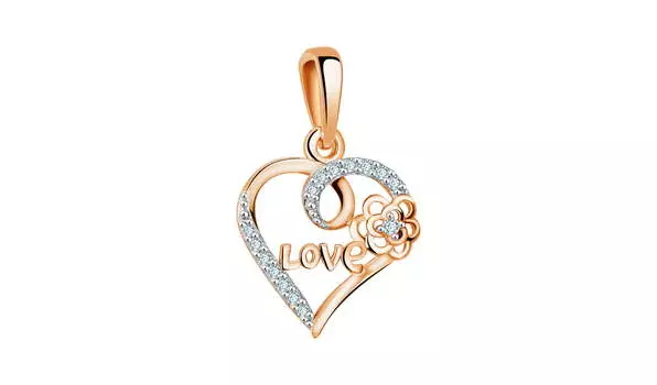 Подвеска золотая Талант «Love» с фианитами