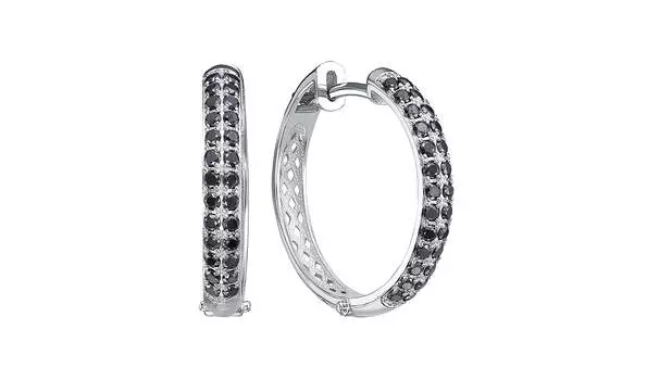 Серьги-конго из платины Империал с бриллиантами