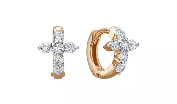 Серьги-конго золотые Delta с фианитами