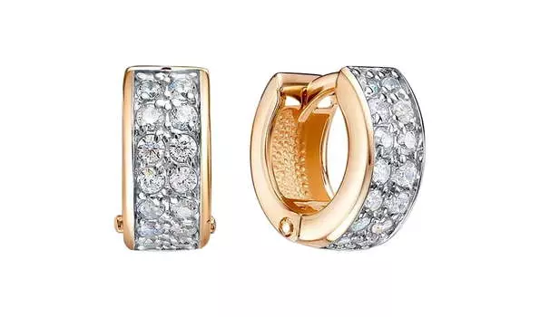 Серьги-конго золотые Delta с фианитами