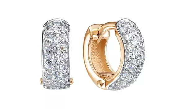 Серьги-конго золотые Delta с фианитами