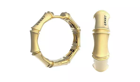 Серьги-конго золотые Grant