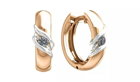 Серьги-конго золотые Grant с бриллиантами