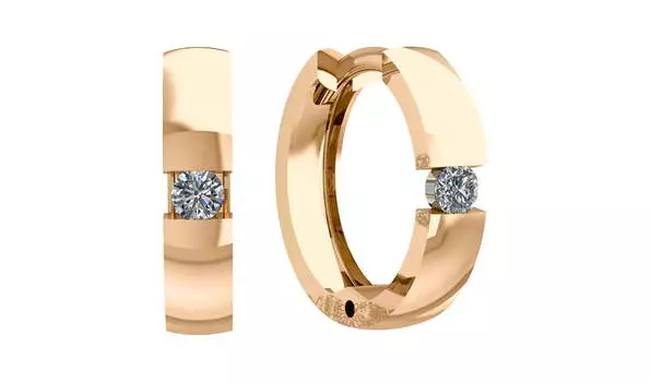 Серьги-конго золотые Grant с бриллиантами