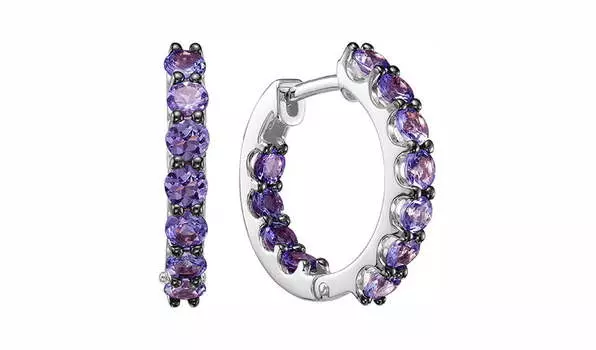 Серьги-конго золотые Империал с танзанитами