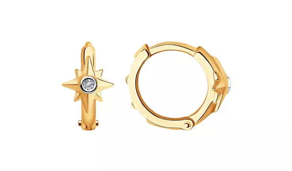 Серьги-конго золотые SKLV с бриллиантами