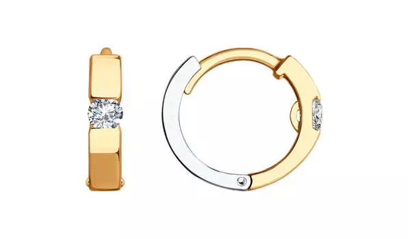 Серьги-конго золотые Sokolov с фианитами