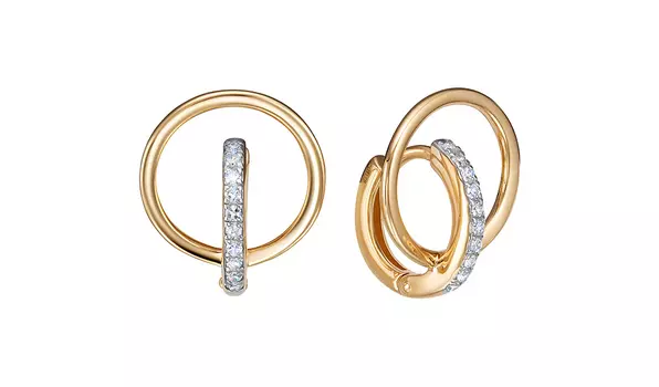 Серьги-конго золотые Vesna с бриллиантами