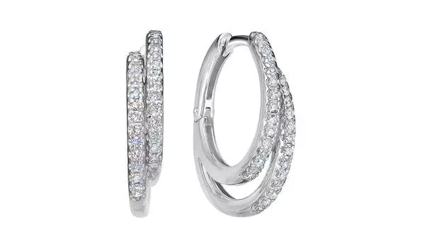 Серьги-конго золотые Vesna с бриллиантами