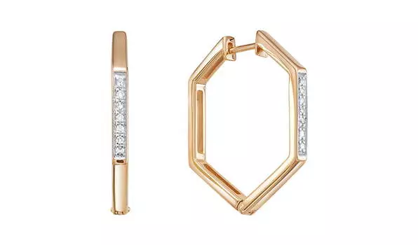 Серьги-конго золотые Vesna с бриллиантами