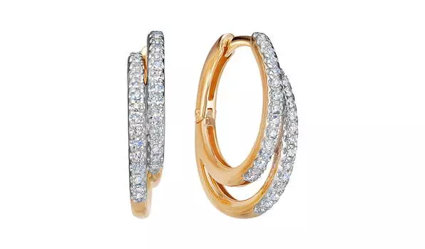 Серьги-конго золотые Vesna с бриллиантами