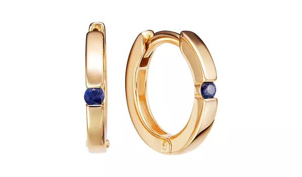 Серьги-конго золотые Vesna с сапфирами