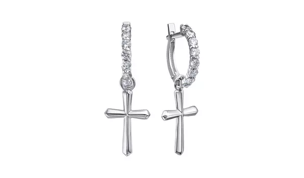 Серьги серебряные Delta с фианитами