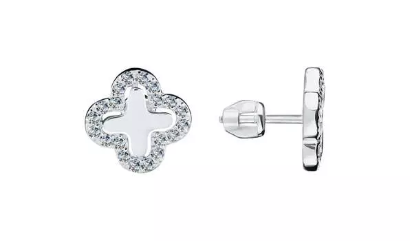 Серьги серебряные Delta с фианитами