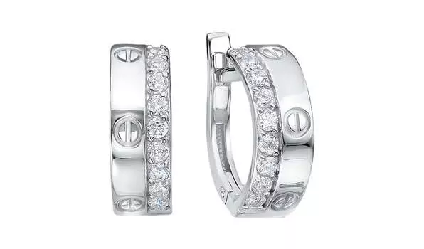 Серьги серебряные Delta с фианитами