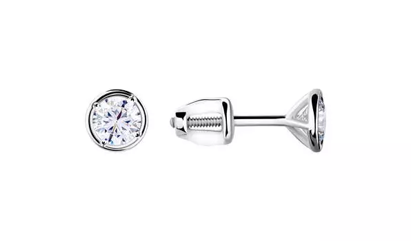 Серьги серебряные Delta с фианитами