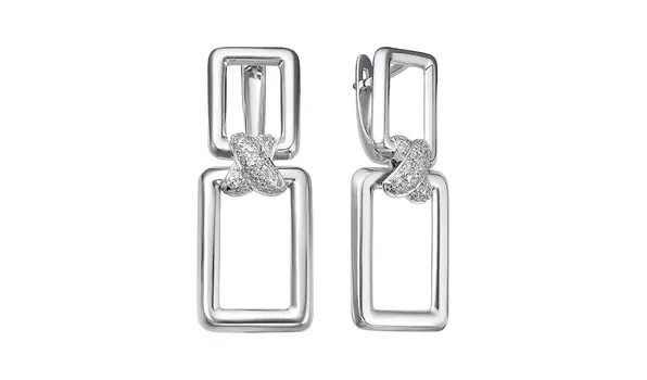 Серьги серебряные Delta с фианитами