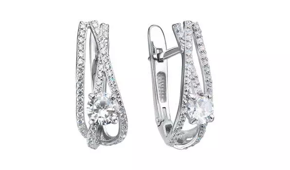 Серьги серебряные Delta с фианитами