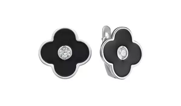 Серьги серебряные Delta с фианитами