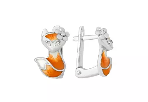 Серьги серебряные EFREMOV «Лиса» с фианитами