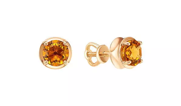 Серьги серебряные Империал с цитринами