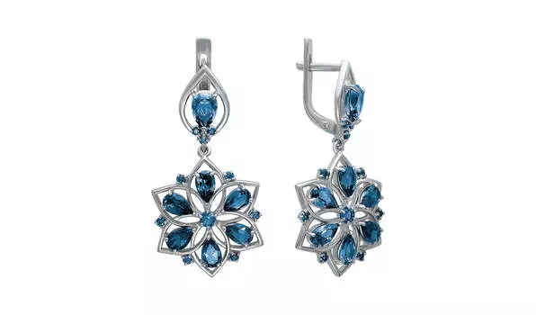 Серьги серебряные Ювелирные традиции с топазами