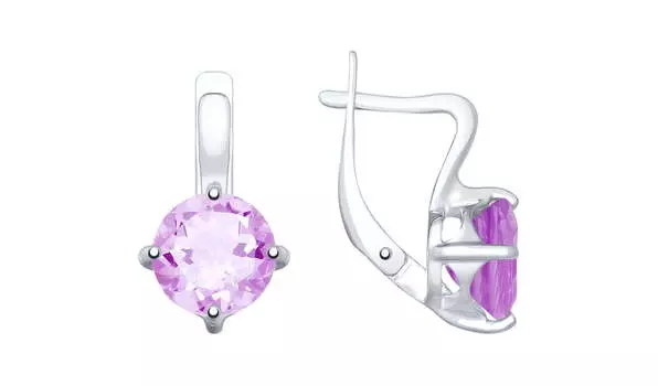 Серьги серебряные Sokolov с аметистами