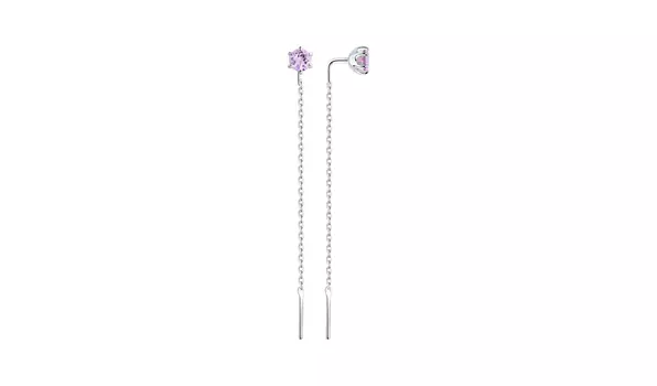 Серьги серебряные Sokolov с аметистами