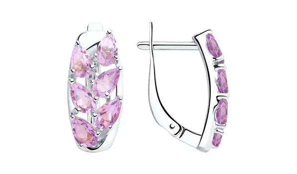 Серьги серебряные Sokolov с аметистами