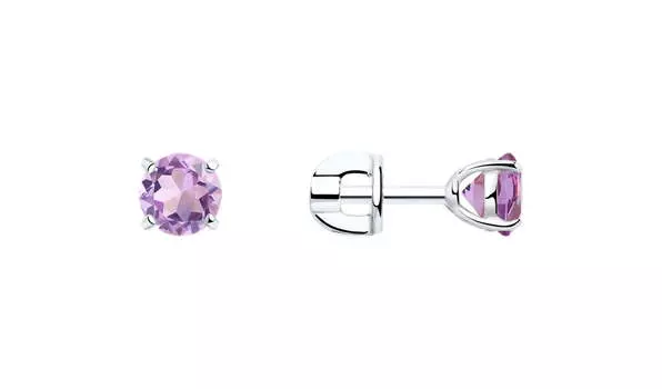 Серьги серебряные Sokolov с аметистами