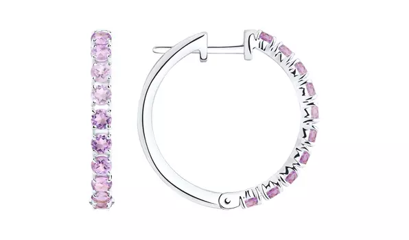 Серьги серебряные Sokolov с аметистами