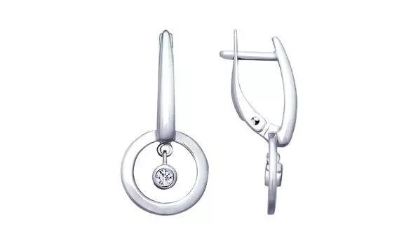 Серьги серебряные Sokolov с фианитами