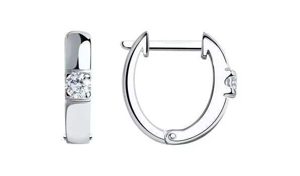 Серьги серебряные Sokolov с фианитами