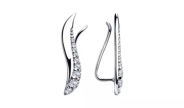 Серьги серебряные Sokolov с фианитами