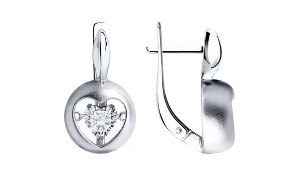 Серьги серебряные Sokolov с фианитами